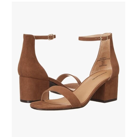 Amazon Essentials Women's Two Strap Heeled Suede Sandal Size 7.5 W New in Box - Picture 12 of 12